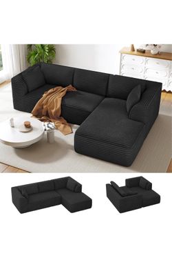 New in a sealed box Vesgantti 106" Modular Sectional Sofa with Chaise, Deep Seat Comfy Cloud Couch Corduroy L Shaped Sofa Sectional Couches for Living
