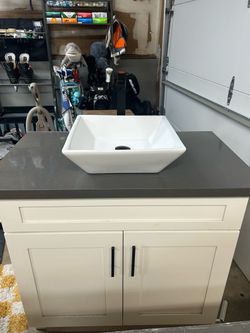 Bathroom Vanity with Vessel Sink and Countertop