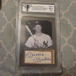 Autographed Mickey Mantle Portrait 