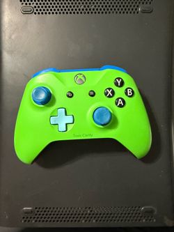 Xbox One Wireless Controller Custom Toxic Clarity Green/Blue – Works Great