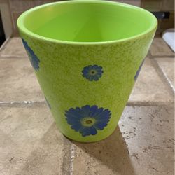Green Flower Ceramic Planter Pot