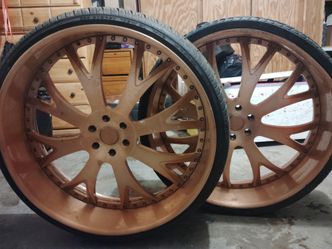 Copper Custom Multi-Spoke Wheels with Tires – Set of 4