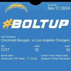 $$$$Chargers Tickets$$$$$ Section C117