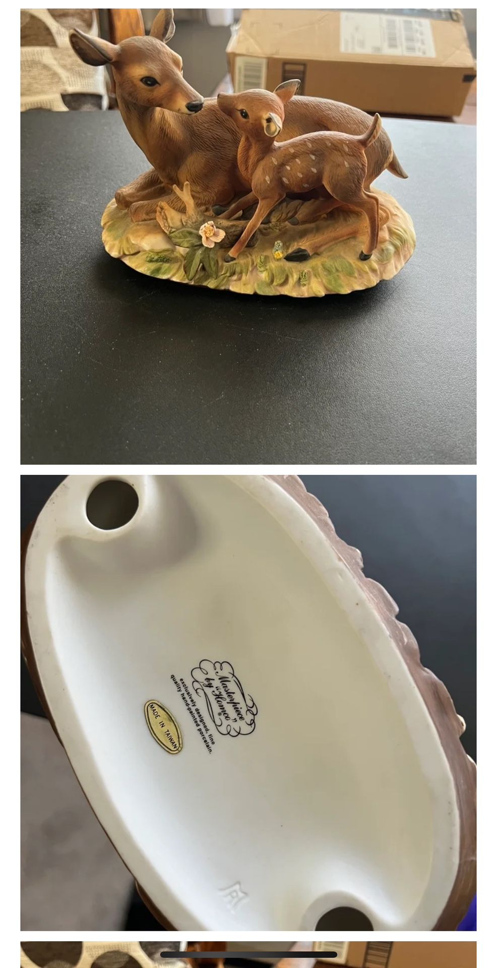 Homco Home Interiors Sweet Deer With Fawn Porcelain Figurine