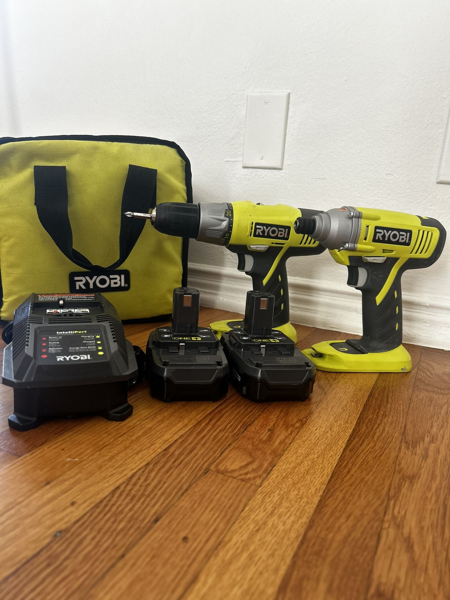 $60 Ryobi Drill set With Charger And Two Batteries