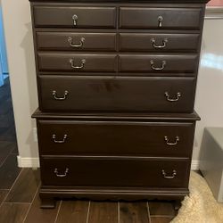 2 Antique Dressers Short One And Tall One