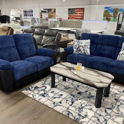 Reclining sofa and loveseat set on sale