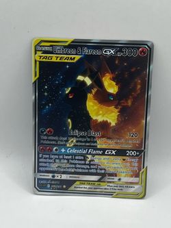Non TCG Pokemon Umbreon & Flareon Gx Tag Team Fan Art Card