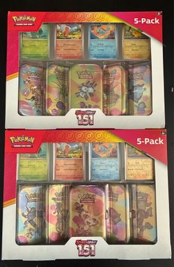 Pokemon TCG Scarlet and Violet 151 Mini Tins Costco Bundle 5 Pack Sealed
