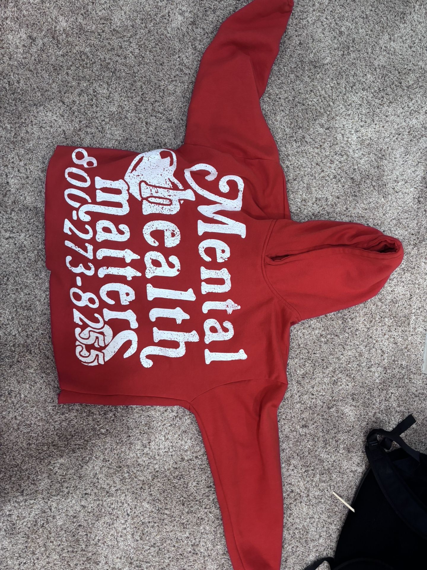 Mental Health Matters Red Hoodie (cropped)
