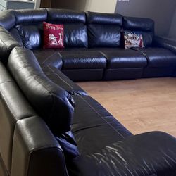 Dark Brown Leather 7 Piece Sectional