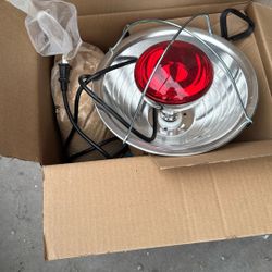 Heat Lamp For Chicken Or Animals With Chicken Starter Feed