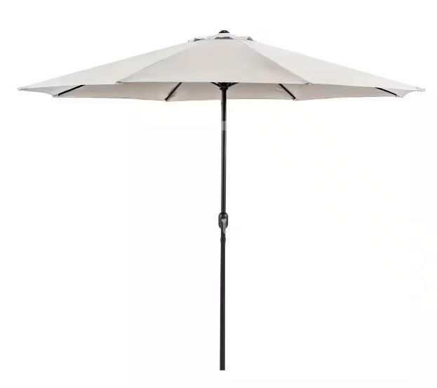 Brand New in Box 11 ft. Steel Market Tilt Patio Umbrella in Beige With Carrying Bag