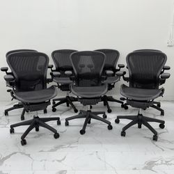 LIKE NEW MILLER CLASSIC AERON OFFICE CHAIR SIZE B WITH LUMBAR SUPPORT PAD $425 EACH