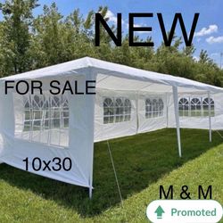 10x30 Canopy with Sidewalls and Windows, Outdoor Instant Canopy Tent for Parties