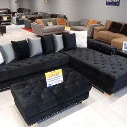 COMFY NEW SOFIA SECTIONAL SOFA AND OTTOMAN SET ON SALE ONLY $799. IN STOCK SAME DAY DELIVERY 🚚 EASY FINANCING 