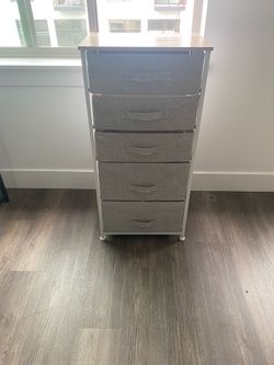 Sturdy chest of drawers with fabric drawers