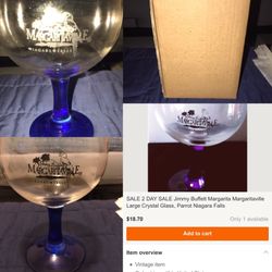 Jimmy Buffett Margaritaville margarita glass brand-new from Niagara Falls