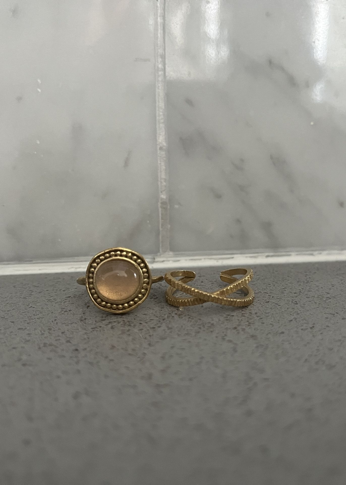 Set of 2 Gold-Plated Rings