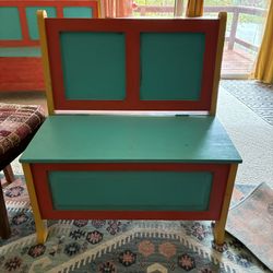 Wood Bench And Storage 