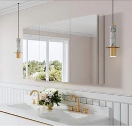 Liviza ROSA4830MC 48x30 Aluminum Mirrored Medicine Cabinet