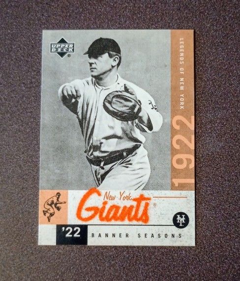 2001 Upper Deck Jon McGraw Legends Of New York Giants #57 Baseball Card Vintage Collectible MLB Sports