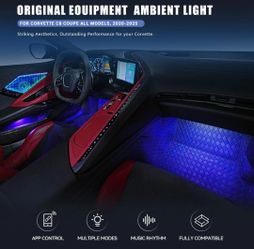 Interior RGB LED Smartphone Light Door Speaker Cover For Corvette C8 Coupe 20-25