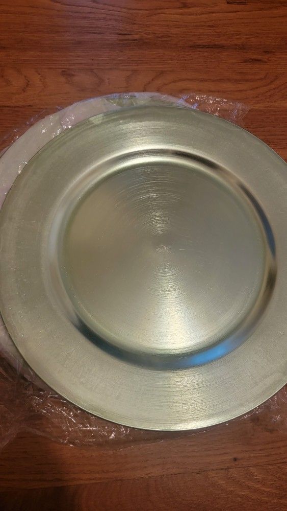 6 Light Green Charger Plates
