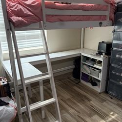 Bunk Bed Frame With Desk