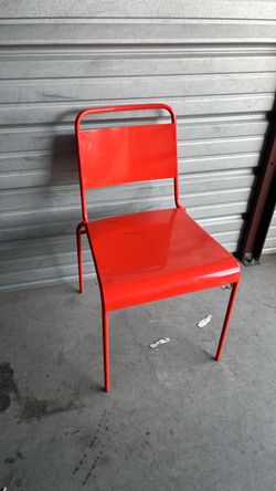 Orange Metal Chair – Modern Industrial Style (3 Avail)