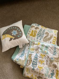 Forest Animal Quilt, Sham and pillow