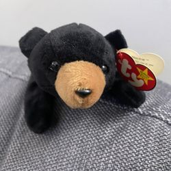 Ty Beanie Baby Blackie The Bear Plush Toy