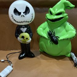 Disney Nightmare Before Christmas Jack & Oogie Boogie Halloween Blowmold