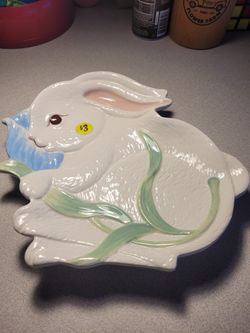 Easter Bunny Ceramic Plate