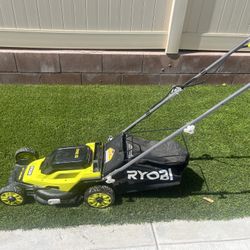 RYOBI Battery Lawnmower And Trimmer