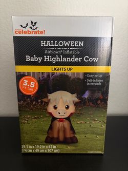 Way to Celebrate Highlander Cow Halloween Inflatable 3.5 Ft
