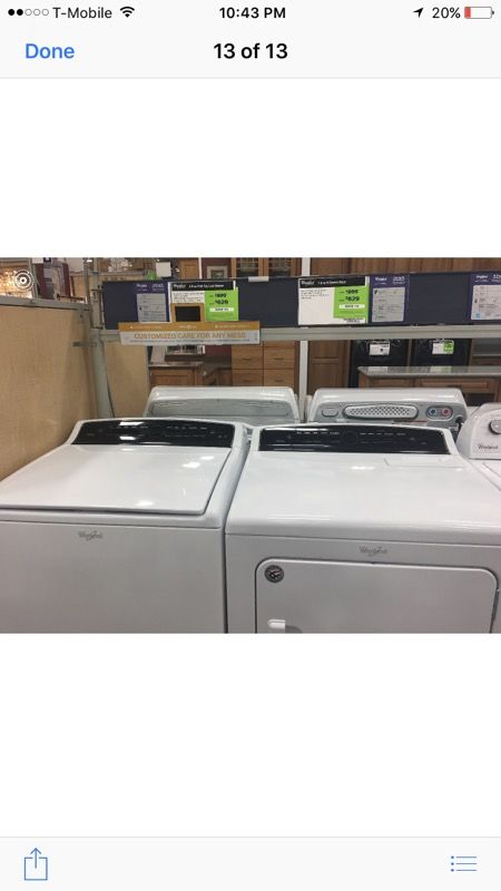 Whirlpool washer and dryer set brand new in the box