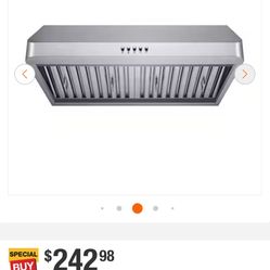 30 in.  Ducted Under Cabinet Range Hood in Stainless Steel with Baffle Filters 