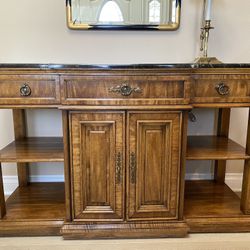 Beautiful Wooden Entry Table With Granite Top