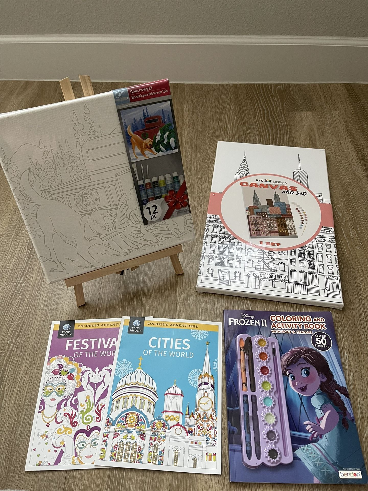 Coloring Books And Canvas Art Kit
