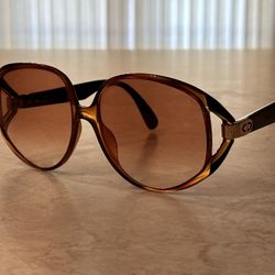 Vintage Oversized Christian Dior Gold CD Logo Brown Sunglasses 2320 Austria