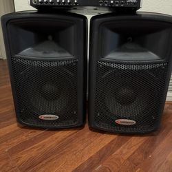 DENON Mc 6000 MIXER DJ SET WITH THE CABLES AND AUX NO STAND JUST 2 Speakers  