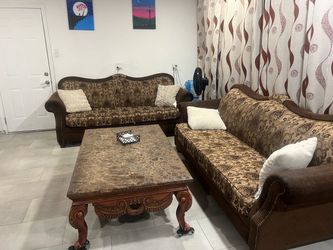 Traditional Sofa and Loveseat Set with Coffee Table