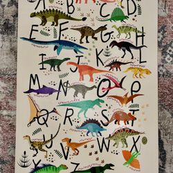 Dinosaur Alphabet Nursery Canvas Print Wall Art