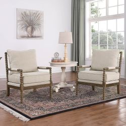 2pcs Modern Spindle Chair, Accent Chair for Livingroom