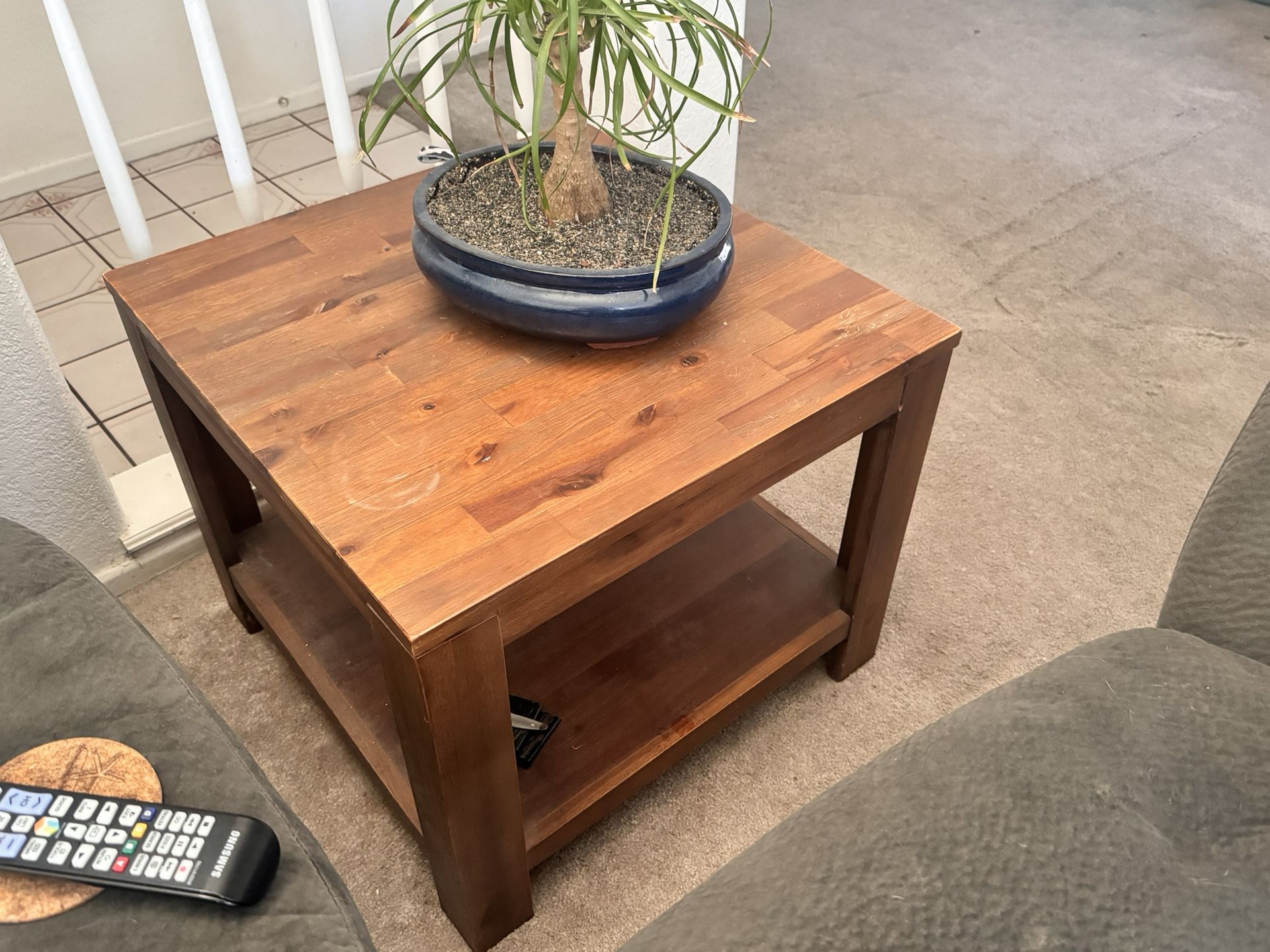 Wood Coffee Table and End Table
