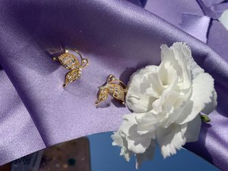 Gold and Silver Butterfly Earrings