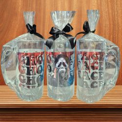 Ghost face glass mug