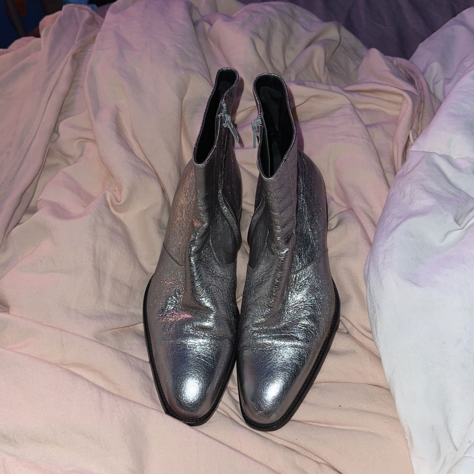 Saint Laurent Silver Boots