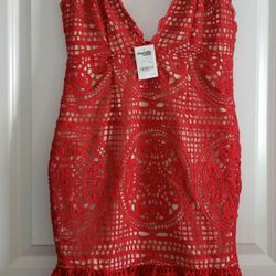 NEW Red Lace Dress, Size S